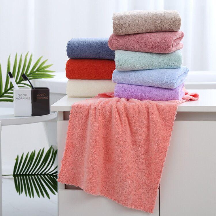 Khăn lau bằng vải lông cừu san hô mềm mại siêu thấm hút thoải mái đa năng 35*75