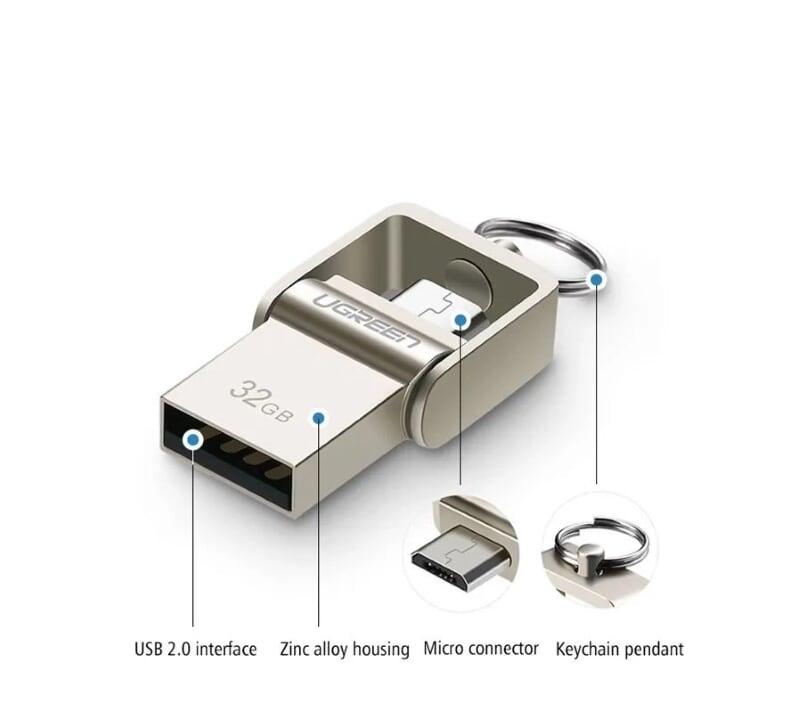 Ugreen UG30432US179TK 32GB USB 2.0 + MICRO USB hỗ trợ OTG cao cấp - HÀNG CHÍNH HÃNG