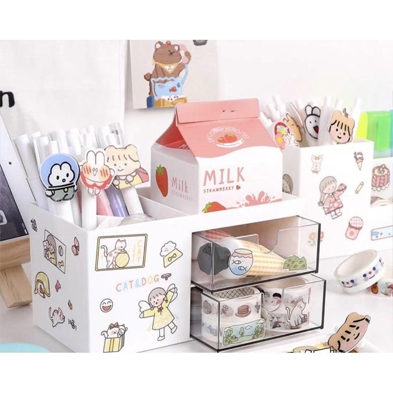 Kệ nhỏ để bàn - decor bàn học có sẵn(Tặng kèm dây stickers)