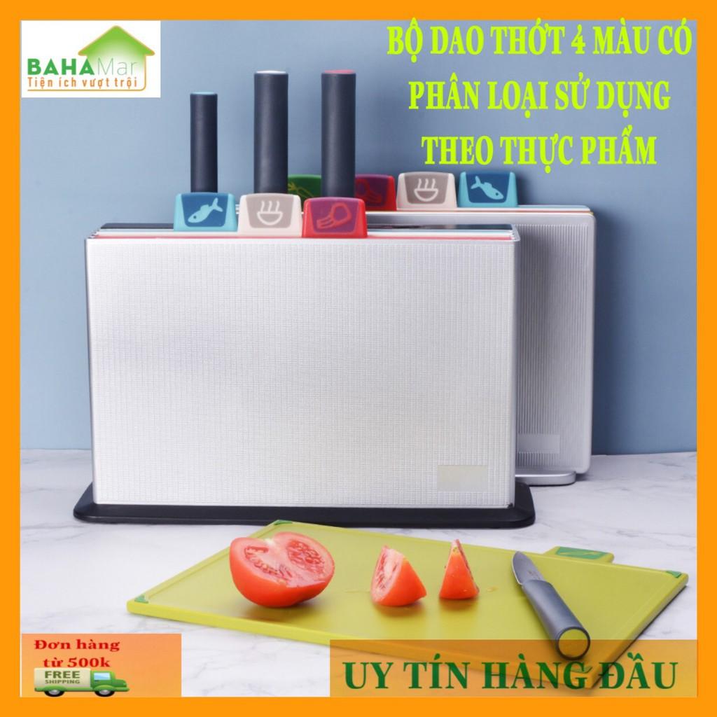 BỘ DAO THỚT 4 MÀU CÓ PHÂN LOẠI SỬ DỤNG THEO THỰC PHẨM Phân loại các thớt theo màu có biểu tượng quy định