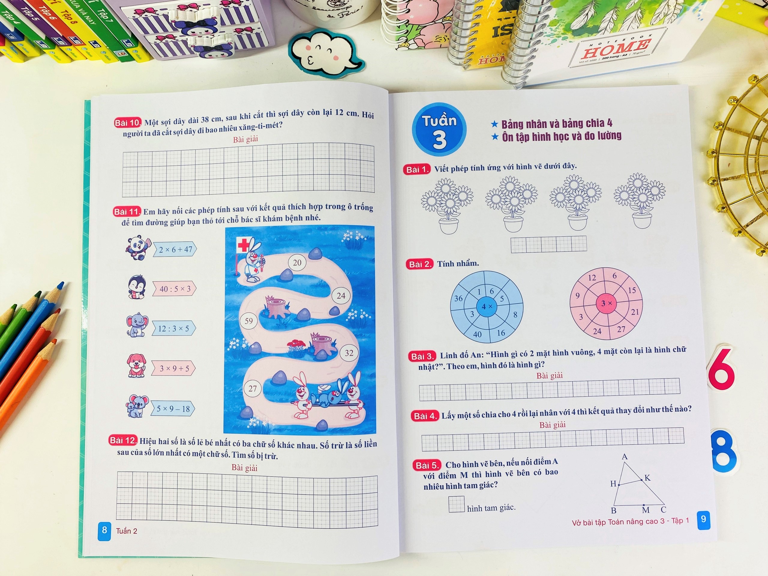 Sách - Combo 2 cuốn Vở Bài Tập Toán Nâng Cao 3 - Biên soạn theo chương trình GDPT mới - ndbooks