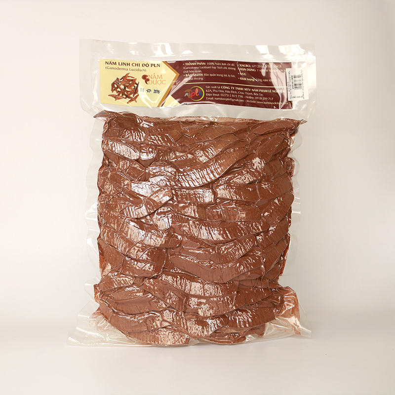 NẤM LINH CHI ĐỎ PLN - Cắt lát. Túi 250g - Xích chi