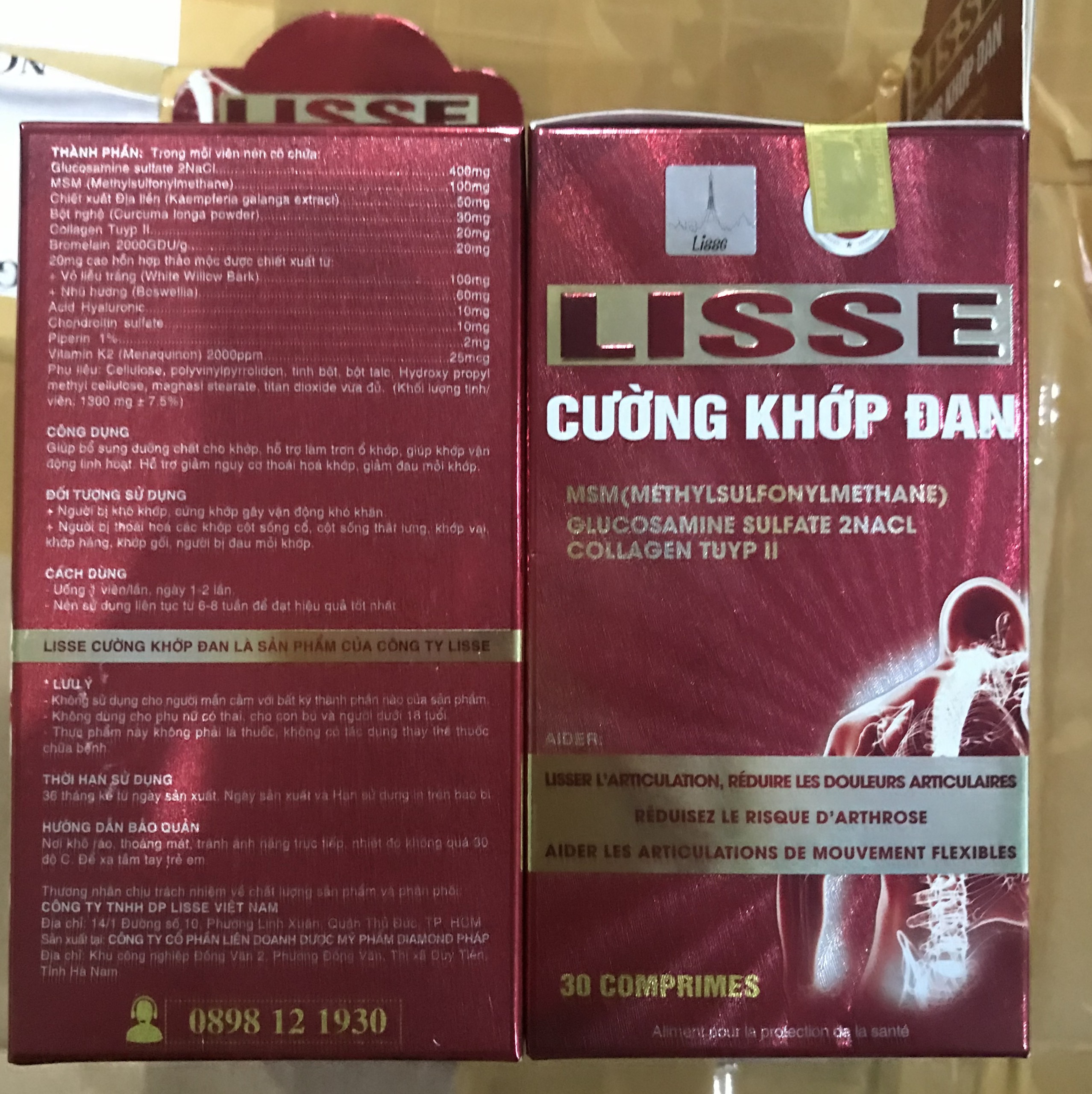 Lisse CƯỜNG KHỚP ĐAN-- Hỗ trợ giảm nguy cơ thoái hoá khớp, giảm đau mỏi khớp