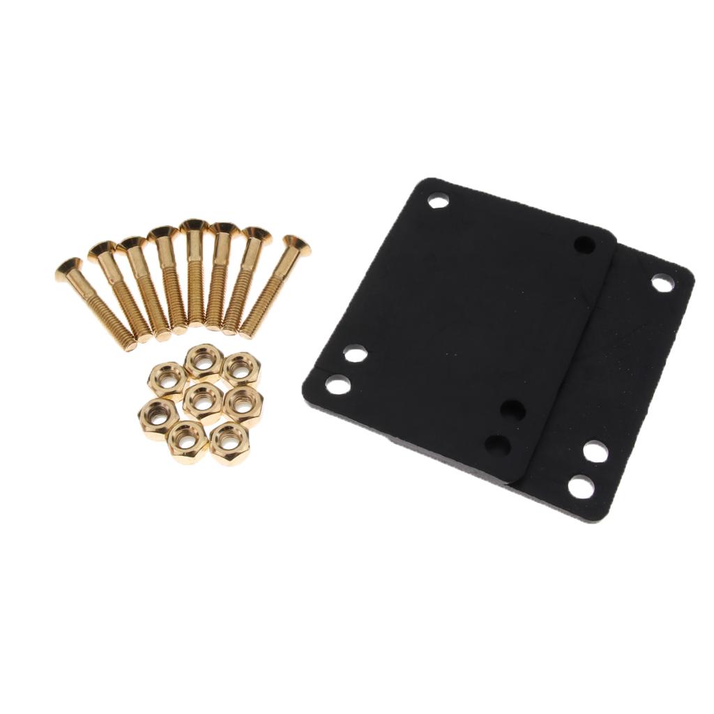 2pcs 3mm Riser Pads + 8 Sets 29mm Screws Skateboard Longboard Hardware Sets