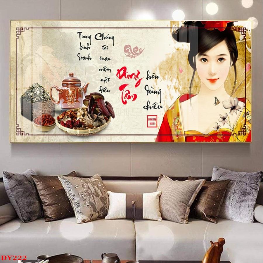 Tranh Tráng Gương Chủ Đề Thảo Dược Đông Y - Spa Dưỡng Sinh ĐY04