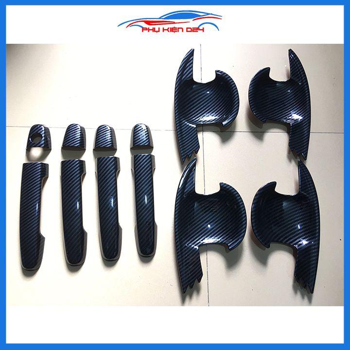 Ốp tay hõm Vios 2014-2018 vân cacbon/mạ crom chống trầy bảo vệ cửa xe ô tô
