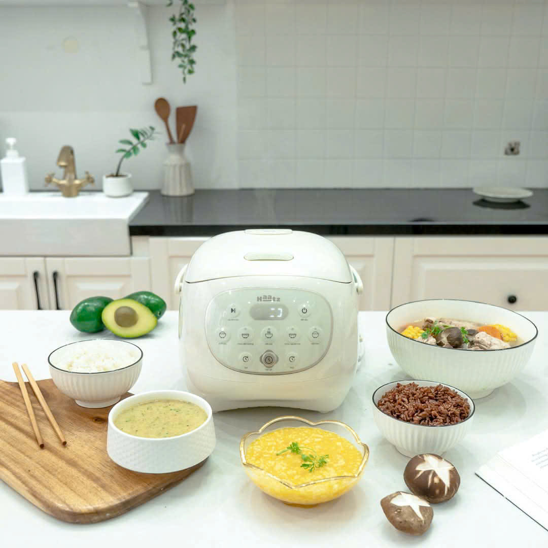 Nồi Cơm Điện Lòng Gốm 1,2L HAATZ CIM205 Công Suất 500W, 6 Chế Độ, Hẹn Giờ, Hàng Chính Hãng