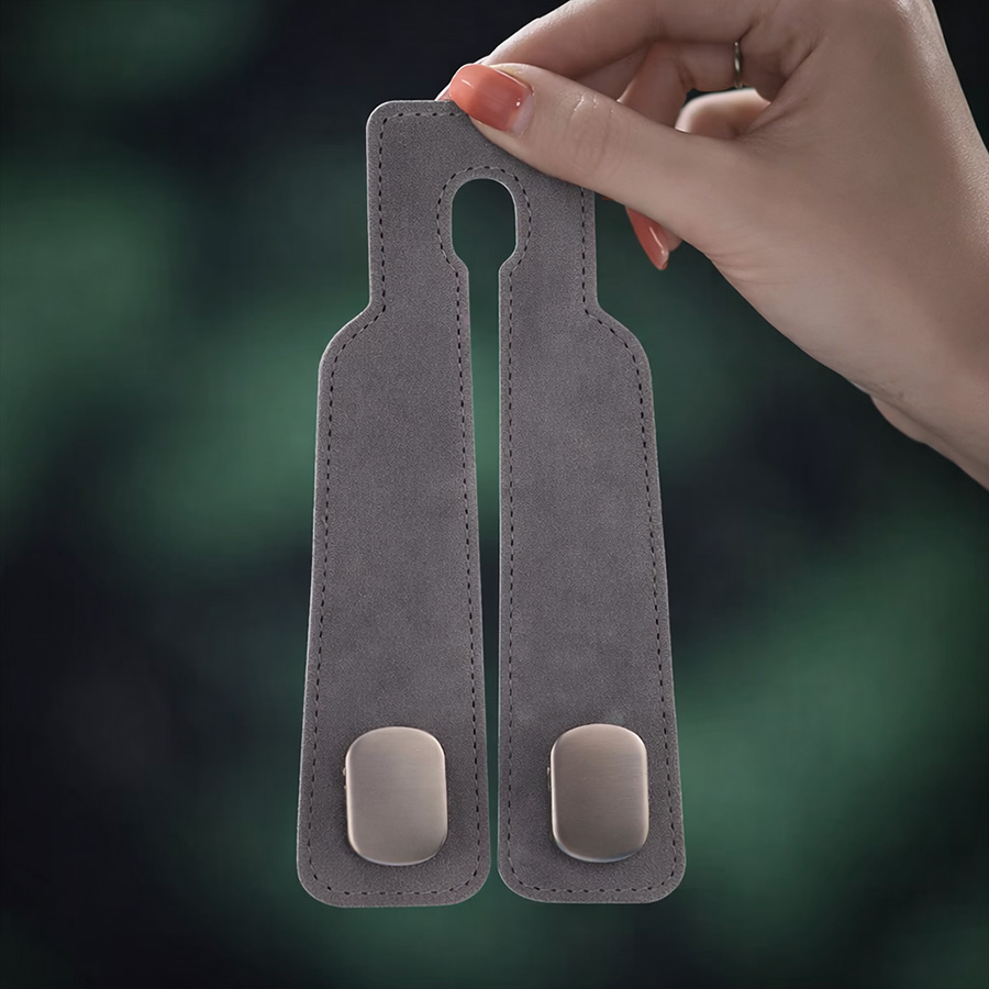 Móc Treo Kép Đa Năng Trên Ô Tô CIND BO-N021 Bằng Kim Loại Bọc Da Lộn Màu Xám Sang Trọng Cho Nội Thất Xe - Nhập Khẩu Chính Hãng