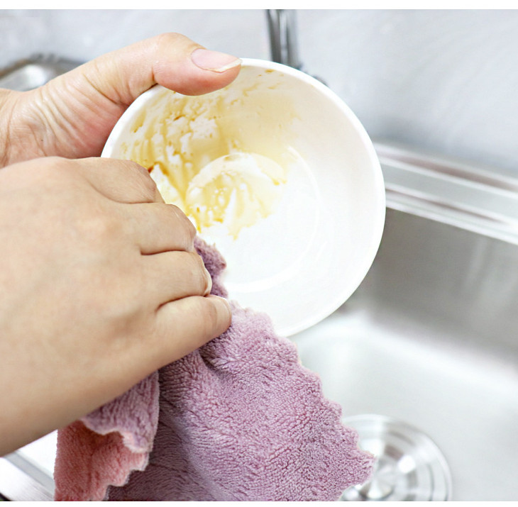 Combo 3 Khăn lau bát đĩa, dụng cụ nhà bếp siêu thấm hút nước, hình chữ nhật không VIỀN - giao màu ngẫu nhiên