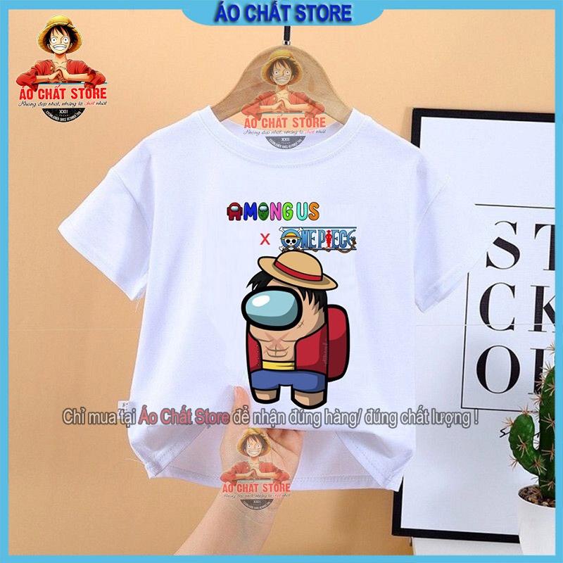 BST Áo thun Among Us skin One Piece nhiều nhân vật siêu cute | Áo One Piece Luffy Zoro Ace Sabo siêu đẹp AU03