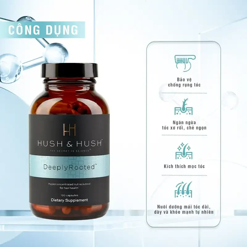 Viên Uống Giảm Rụng Tóc, Phục Hồi Tóc Hush And Hush Deeply Rooted 120 viên