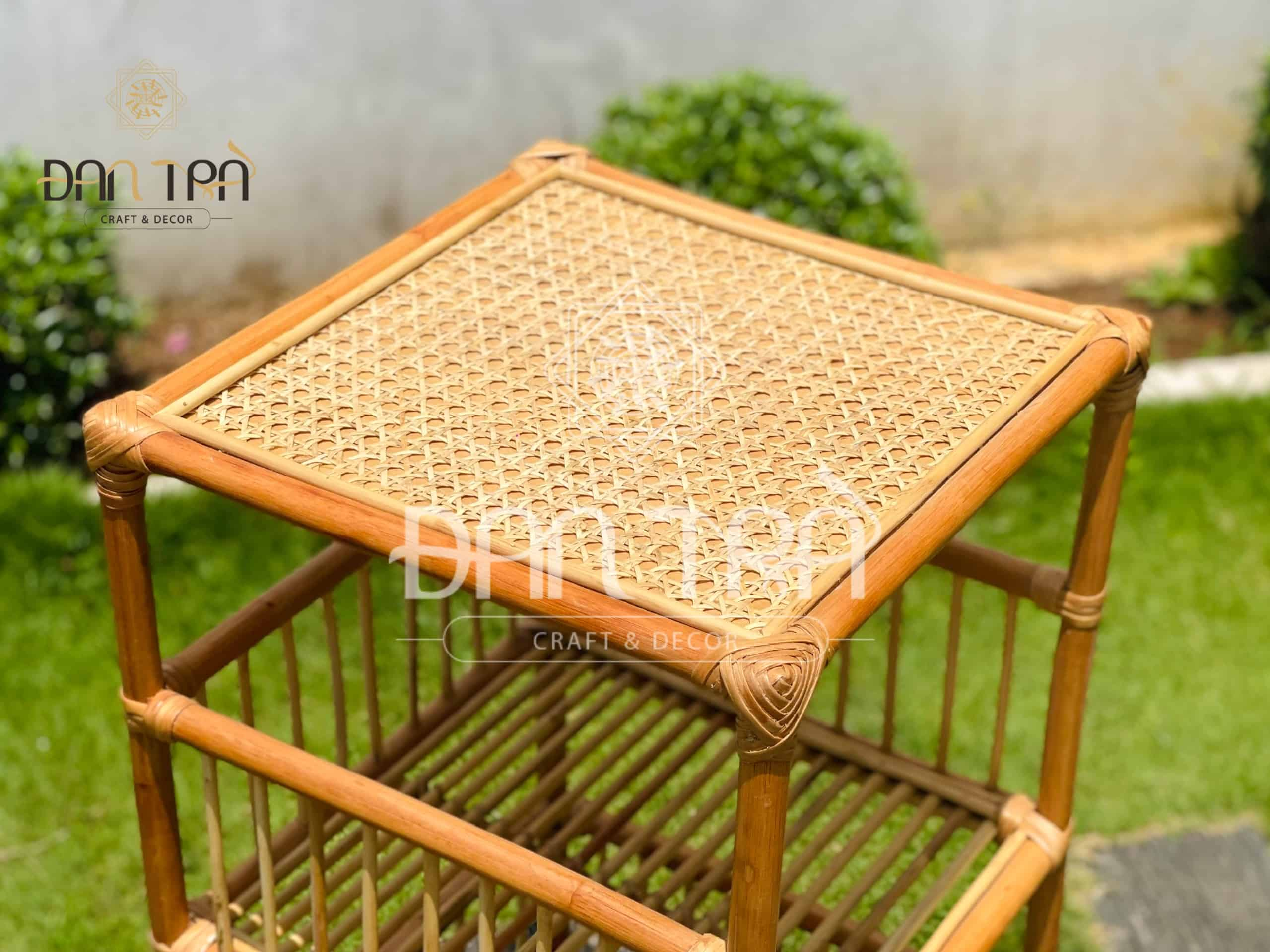 Kệ Mây Đầu Giường Đan Trà- Kệ Mây Decor Nhỏ Gọn- Kệ Mây 3 Tầng- Nội Thất Mây Tre Đan Trà