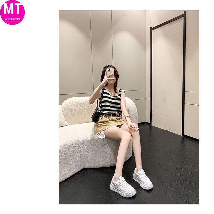 Giày thể thao đế độn nữ full trắng 2022 , giày sneaker nữ trắng full trắng G29
