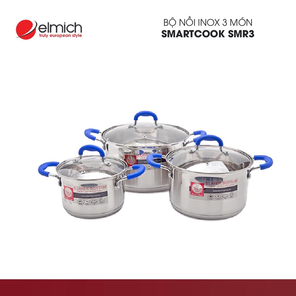 Bộ nồi Inox Smartcook 3 chiếc cỡ 16,20,24cm SMR3 - Hàng Chính Hãng