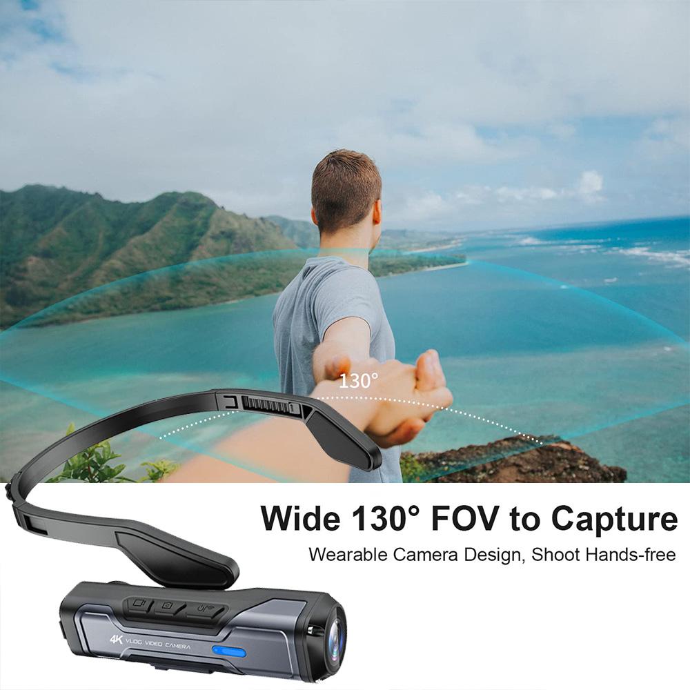 Ultra HD 4K 30 khung hình / giây Máy ảnh đeo được Máy quay POV rảnh tay với Bộ ổn định trục Gimbal cảm biến WiFi 2.4/5G cho Vlog Trave