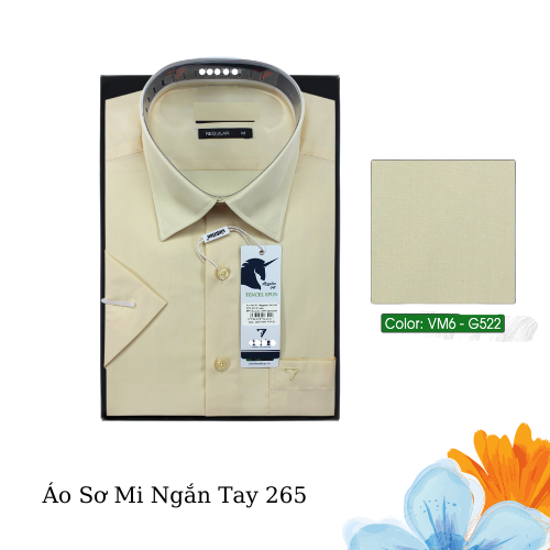 Áo Sơ Mi Ngắn Tay Trơn Màu Vạt Bầu Form Regular 265
