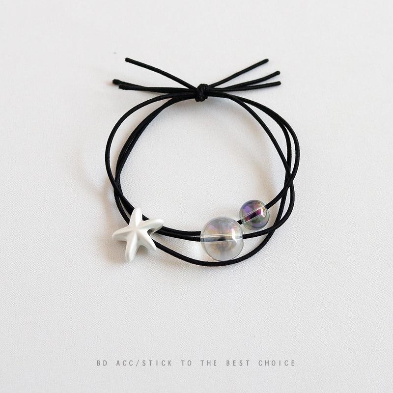 Dây cột tóc thun cột tóc đen gắn charm họa tiết thủy cung độc đáo dễ thương