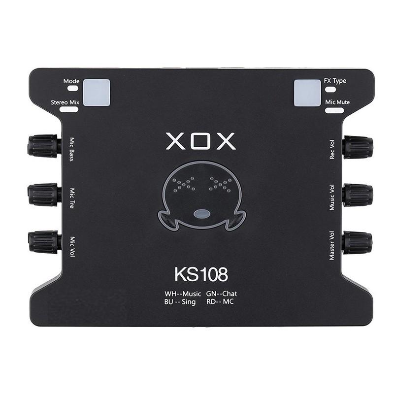 Sound Card XOX KS108 chuyên dùng cho thu âm, hát karaoke, Livestream, Phiên Bản Quốc Tế Có Tiếng Anh