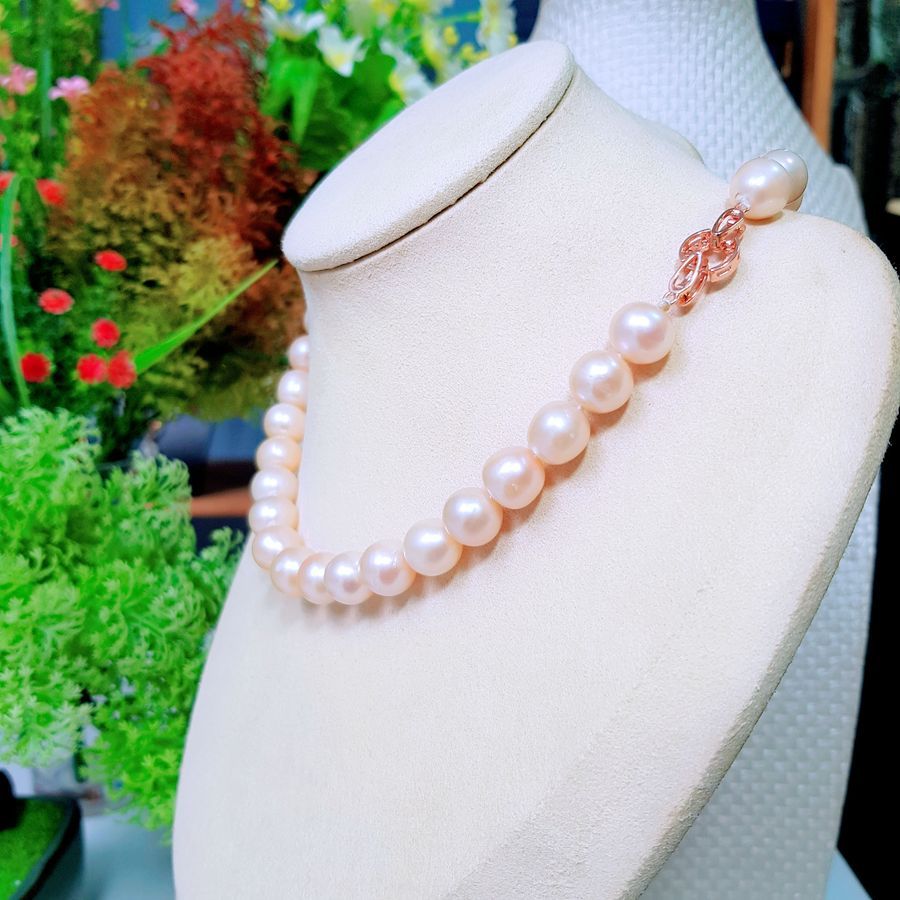 Vòng Cổ Ngọc Trai Nước Ngọt Thiên Nhiên Cao Cấp - Chuỗi Đơn Phú Quý - Trang Sức Cô Tấm - GINA PEARL (12ly) - CTJ0712