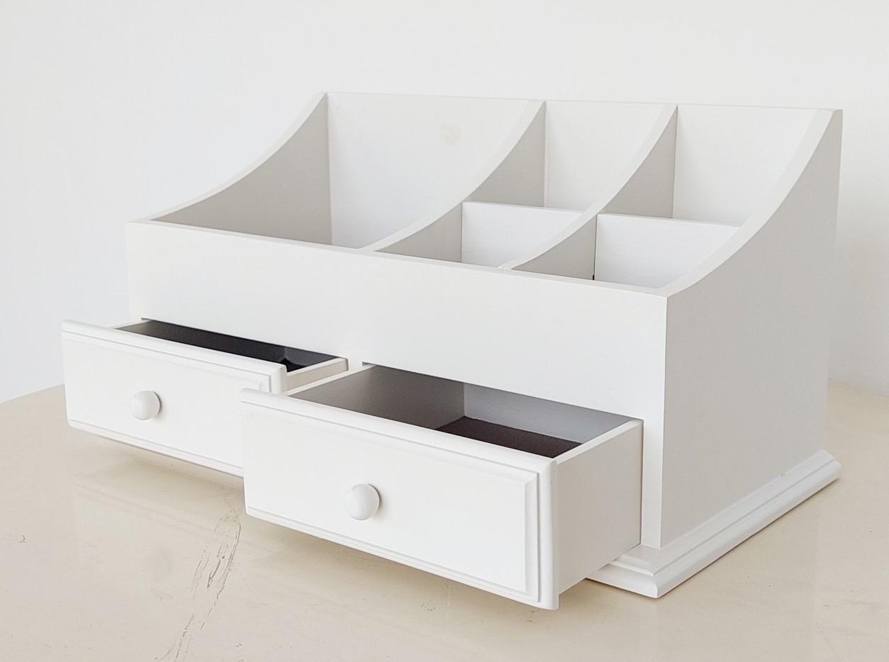 Hộp Gỗ Để Nữ Trang Nhiều Màu, Mỹ Phẩm Loại Lớn 34x18cm, Kệ Gỗ Đa Năng Có Hộc - Hàng VN Xuất Khẩu