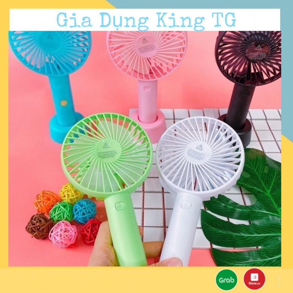 QUẠT MINI CẦM TAY TÍCH ĐIỆN 3 TỐC ĐỘ + PIN + CÁP SẠC + ĐẾ QUẠT - King