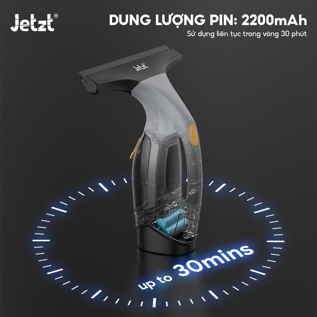 Máy lau kính thông minh cầm tay tiện lợi Jetzt C1000, hàng chính hãng