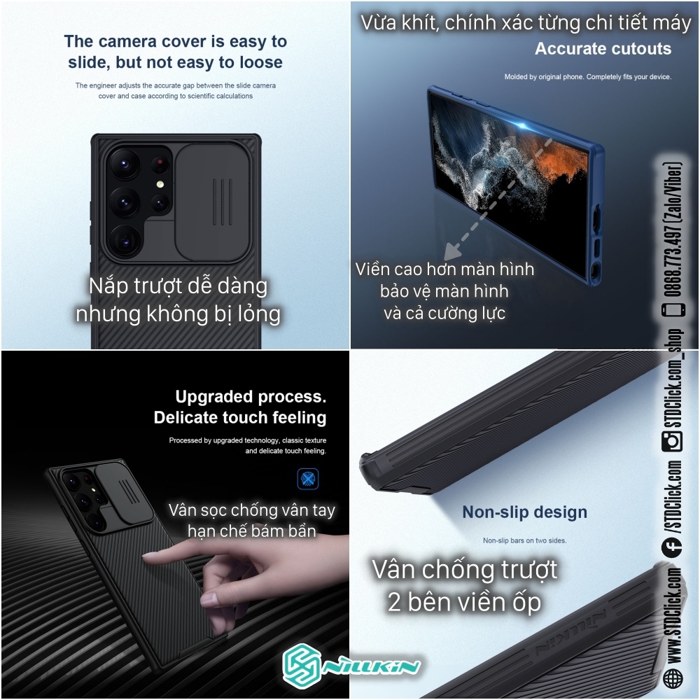 ỐP LƯNG DÀNH CHO ĐIỆN THOẠI SAMSUNG GALAXY S23 ULTRA 5G NILLKIN CAMSHIELD PRO BẢO VỆ CAMERA