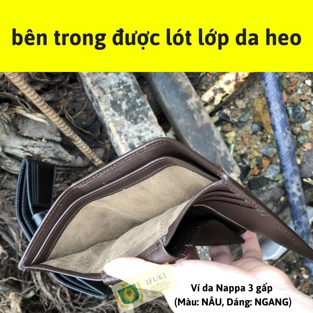 Ví nam gấp 3 , làm từ da bò Nappa thật cao cấp , nhỏ gọn , đẹp , dùng đựng thẻ , đựng tiền – IFUKI