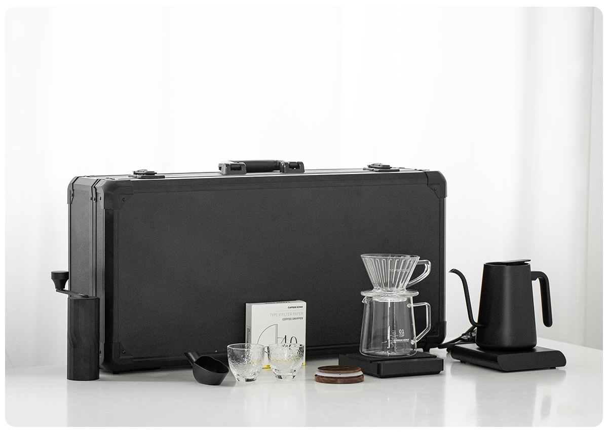 COMBO bộ cà phê V60 BLACK FAMILY CAFEDE KONA