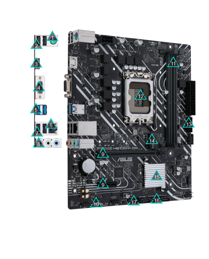 Mainboard Asus H610M K D4 (Socket 1700, HDMI+VGA DDR4 M2) - Hàng chính hãng Viết Sơn phân phối