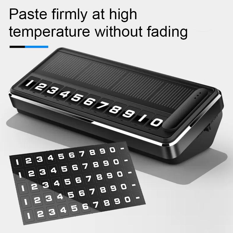 Bảng Số Điện Thoại Pin Sạc Năng Lượng Mặt Trời Phát Sáng Ban Đêm Dừng Đỗ Xe Toyota Vios, Hyundai, Kia, Peugeot, Honda