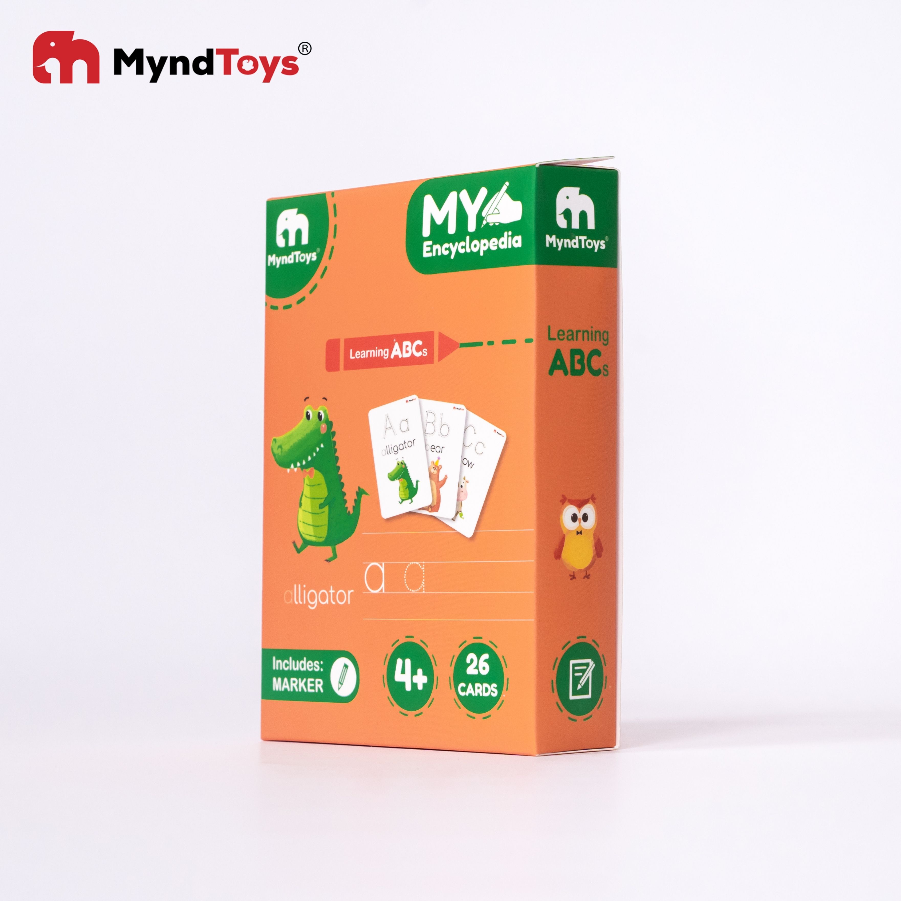 Bộ 26 thẻ luyện viết chữ Myndtoys dạy cho bé từ 4 tuổi nhận biết mặt chữ, từ vựng mới thuộc chủ đề thế giới động vật