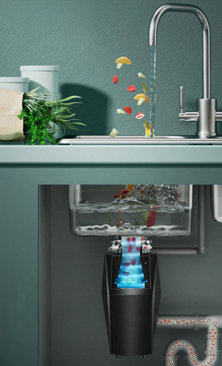 Máy hủy rác, xử lý thực phẩm thải nhà bếp Memoria 650w Garbage Disposal - Home and Garden