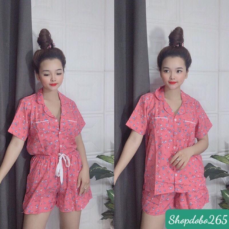 Đồ bộ nữ,đồ ngủ,đồ bộ pijama đùi vải lụa họa tiết hoa nhí siêu hot