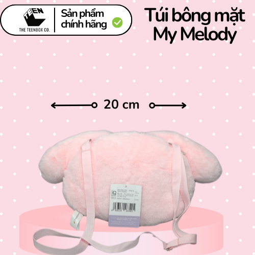 Túi bông mặt My Melody , Túi Sanrio Chính Hãng, Quà tặng đáng yêu, Sản phẩm chính hãng, Phân phối bởi Teenbox