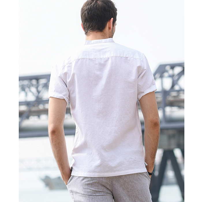 Áo sơ min nam linen cổ tầu ArcticHunter, thời trang thương hiệu chính hãng