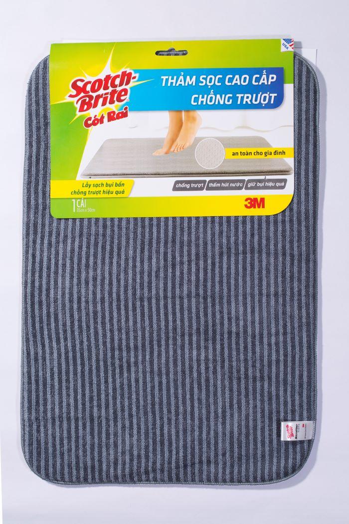 Thảm chống trượt cao cấp Scotch-Brite 3M 40x60cm đa năng, lấy bụi hiệu quả, thấm hút nước tốt, nhanh khô