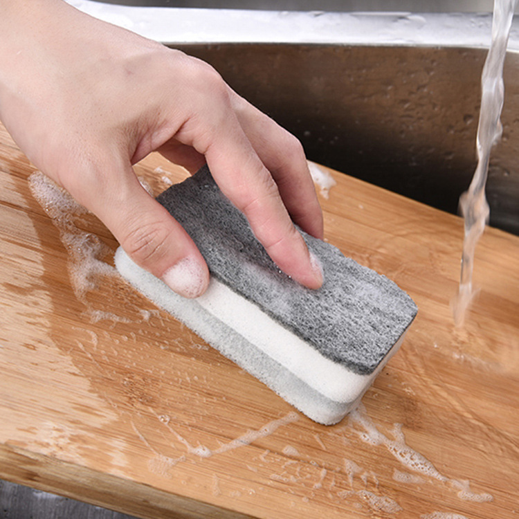 Miếng bọt biển rửa chén bát xoong nồi, bồn rửa chén, lavabo hai mặt siêu sạch tiện dụng