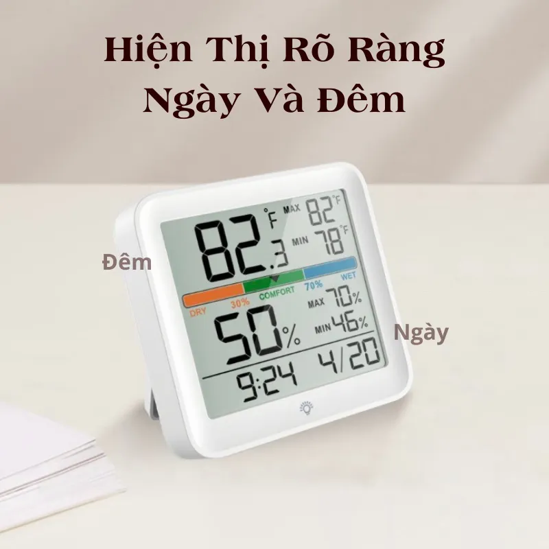 Đồng hồ Xiaomi, nhiệt ẩm kế MIIIW NK5253A  thiết kế linh hoạt, màn hình lớn  - D1457