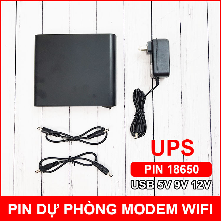 Bộ lưu điện dự phòng UPS cho modem wifi camera USB 5V 9V 12V 12000mAh