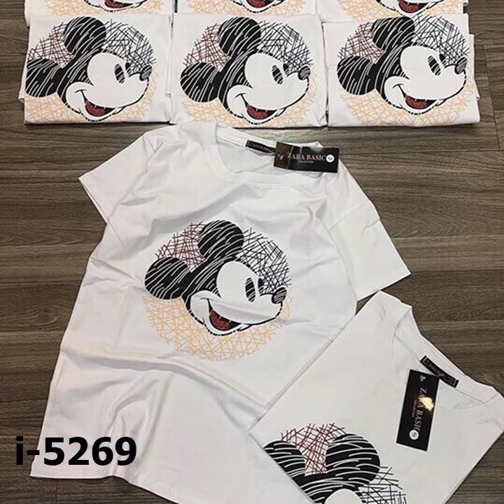 Áo Phông Nữ Hình Chuột Mickey Kẻ Sọc