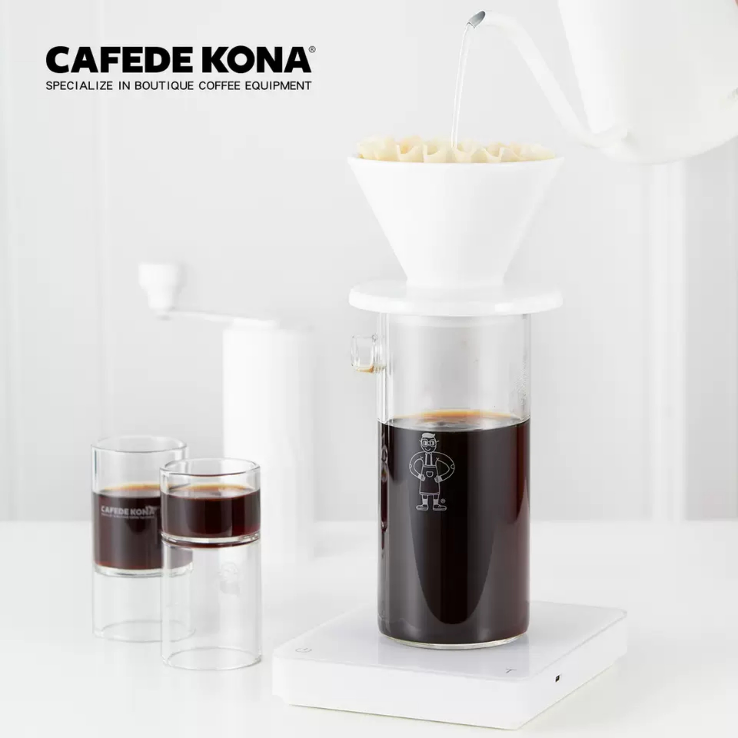 Bộ bình và ly pha cà phê CAFE DE KONA AKIMBO hình trụ