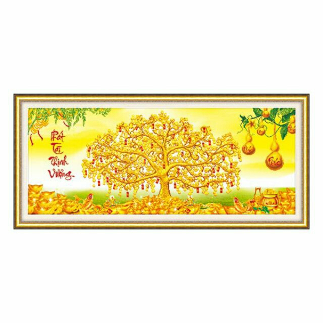 Tranh đính đá PHÁT TÀI THỊNH VƯỢNG 77363 tranh chưa đính