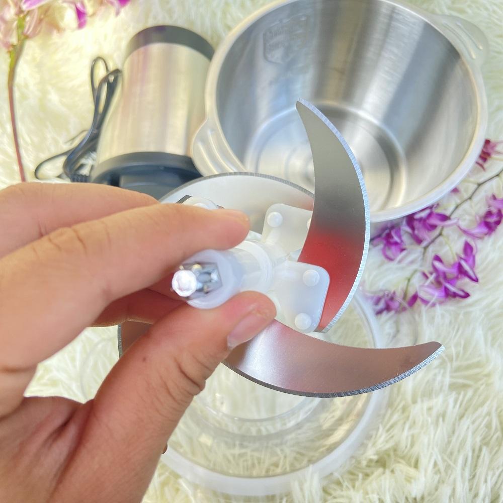 Lưỡi Dao Thay Thế Máy Xay Thịt Cối Inox dạng 4 cánh, Máy Xay Cối Nhựa Dung tích 2L