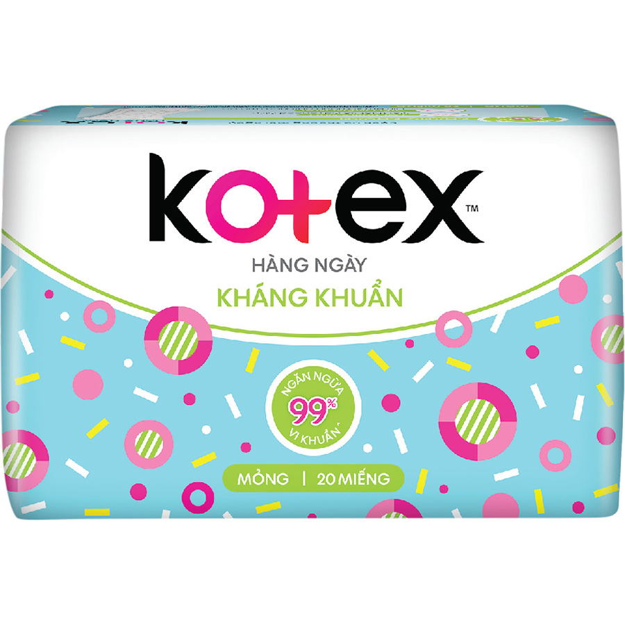 Combo 8 gói Băng Vệ Sinh Kotex Hằng ngày Kháng khuẩn 20 miếng