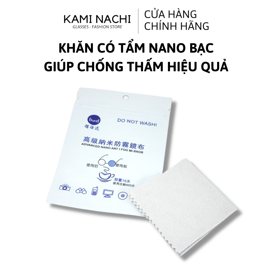 Khăn nano lau kính chính hãng loại đặc biệt KAMI NACHI - Chống bám hơi nước, chống mờ sương cho kính