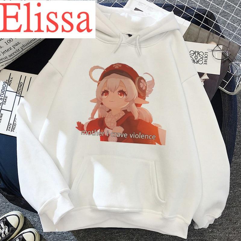 Genshin Impact Áo Hoodie Unisex In Họa Tiết Hoạt Hình Kawaii Mùa Đông Ấm Áp Đơn Giản Vui Nhộn Cho Nam Nữ
