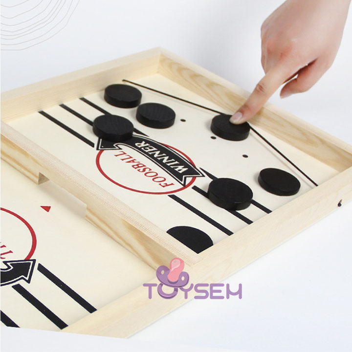 Bàn chơi bắn quân hockey qua lỗ bằng gỗ size lớn - Khúc côn cầu bàn gỗ foosball winner - Quà tặng sinh nhật cho bé trai, bé gái cute