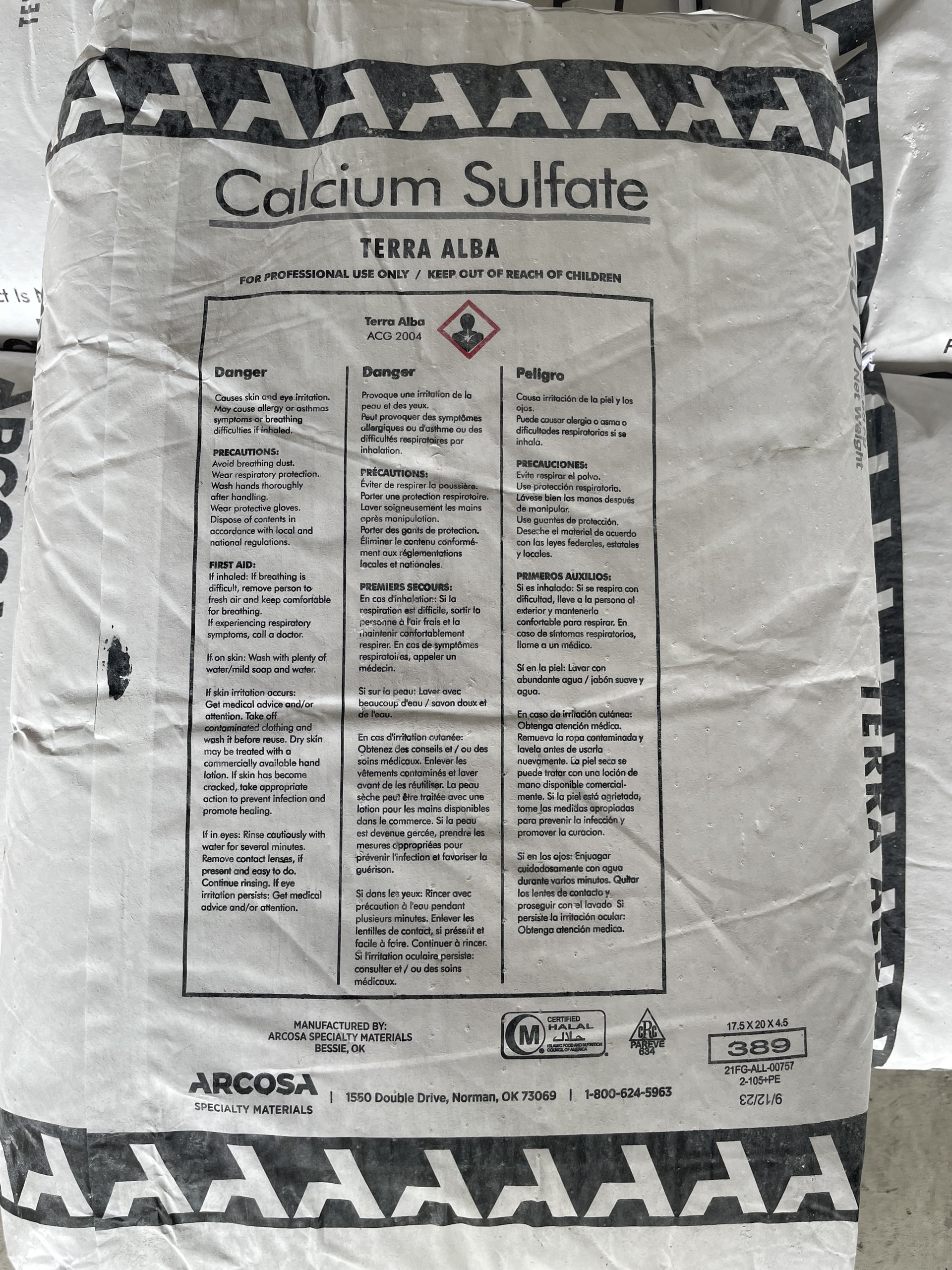 Calcium sulfate Mỹ 23kg thạch cao tinh khiết 99% dùng trong thực phẩm