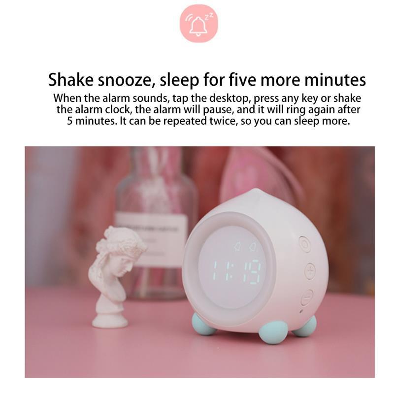 Digital Children's Alarm Clock Wake-up Light with Snooze Sleep Training Function Smart Gift for kawaii Home decoration